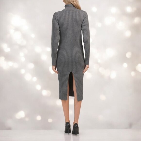 NWT Moon River Turtleneck Bolero Ribbed Sweater Dress - Picture 6 of 7